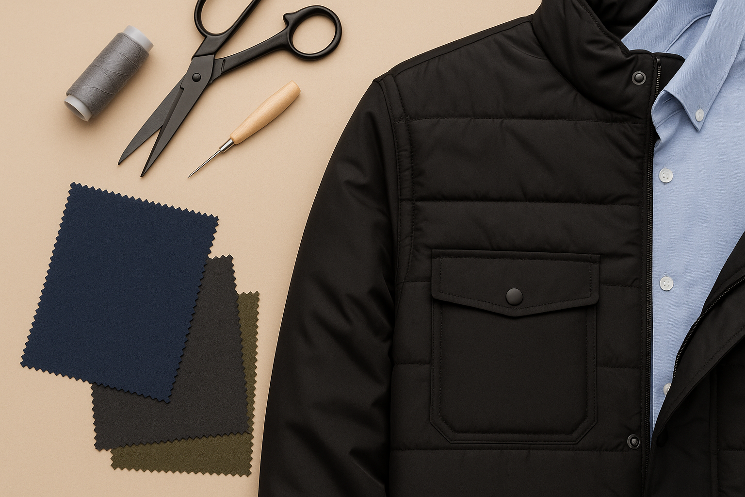 جنس پارچه و دوخت کاپشن سازمانی