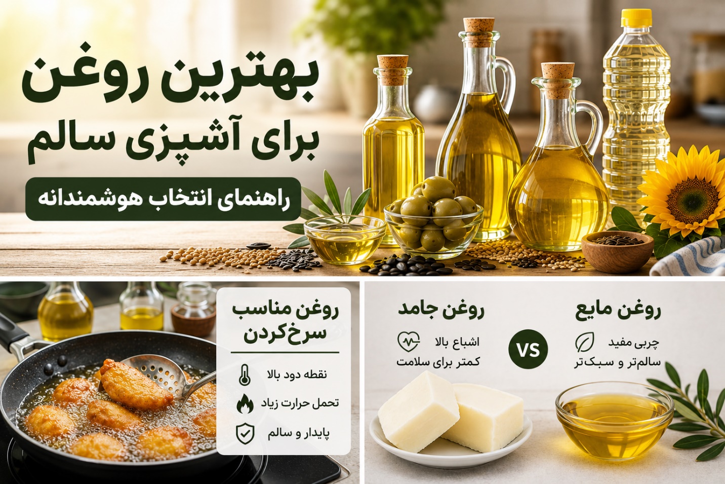 بهترین روغن برای آشپزی و پخت و پز